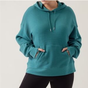 Athleta Balance Hoodie waffle M teal